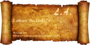 Lakos Acicét névjegykártya